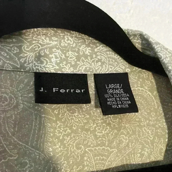J. Ferrar 100% Silk Shirt Men Size L - Picture 5 of 5